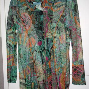 WOMENS' SHEER  TUNIC SMOCK-LIKE TOP BY dAMEE, INC.SIZE S